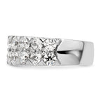 14k White Gold 3 carat Lab Grown Diamond VS/SI+ G+ Complete Double Row Fashion Band