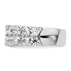 14k White Gold 3 carat Lab Grown Diamond VS/SI+ G+ Complete Double Row Fashion Band