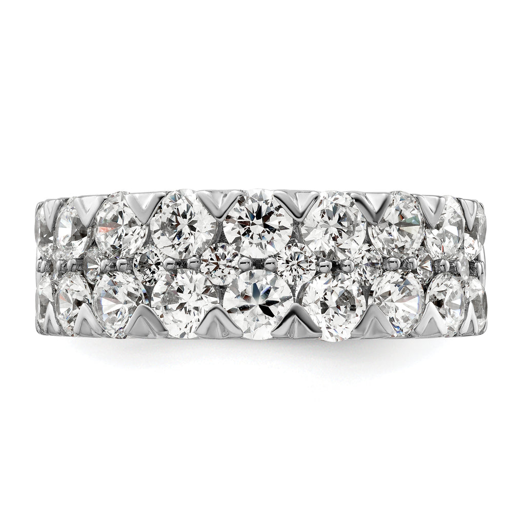 14k White Gold 3 carat Lab Grown Diamond VS/SI+ G+ Complete Double Row Fashion Band