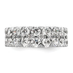 14k White Gold 3 carat Lab Grown Diamond VS/SI+ G+ Complete Double Row Fashion Band