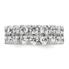 14k White Gold 3 carat Lab Grown Diamond VS/SI+ G+ Complete Double Row Fashion Band