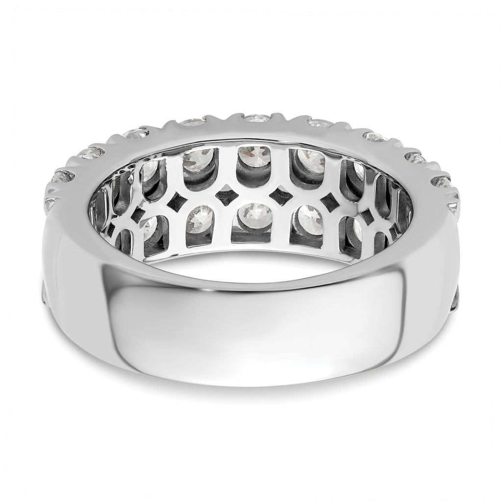 14k White Gold 3 carat Lab Grown Diamond VS/SI+ G+ Complete Double Row Fashion Band