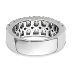 14k White Gold 3 carat Lab Grown Diamond VS/SI+ G+ Complete Double Row Fashion Band