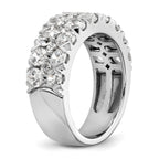 14k White Gold 3 carat Lab Grown Diamond VS/SI+ G+ Complete Double Row Fashion Band