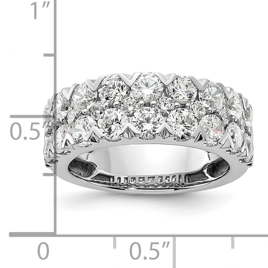 14k White Gold 3 carat Lab Grown Diamond VS/SI+ G+ Complete Double Row Fashion Band