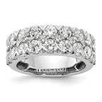 14k White Gold 3 carat Lab Grown Diamond VS/SI+ G+ Complete Double Row Fashion Band