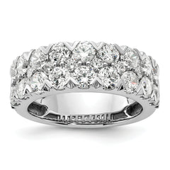 14k White Gold 3 carat Lab Grown Diamond VS/SI+ G+ Complete Double Row Fashion Band