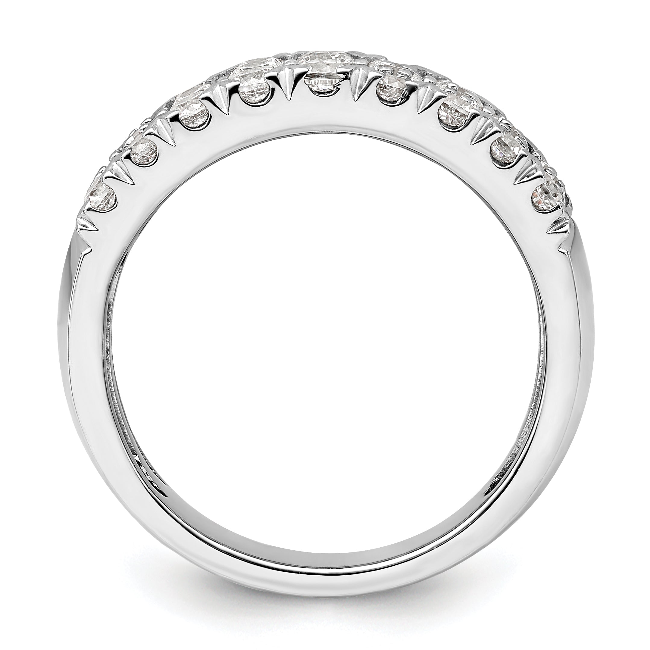 14k White Gold 1 1/2 carat Lab Grown Diamond VS/SI+ G+ Complete Triple Row Fashion Band Secondary image