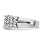 14k White Gold 1 1/2 carat Lab Grown Diamond VS/SI+ G+ Complete Triple Row Fashion Band