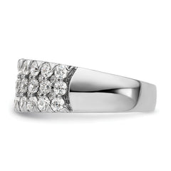 14k White Gold 1 1/2 carat Lab Grown Diamond VS/SI+ G+ Complete Triple Row Fashion Band