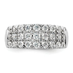 14k White Gold 1 1/2 carat Lab Grown Diamond VS/SI+ G+ Complete Triple Row Fashion Band