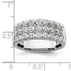 14k White Gold 1 1/2 carat Lab Grown Diamond VS/SI+ G+ Complete Triple Row Fashion Band