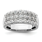 14k White Gold 1 1/2 carat Lab Grown Diamond VS/SI+ G+ Complete Triple Row Fashion Band