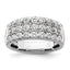 14k White Gold 1 1/2 carat Lab Grown Diamond VS/SI+ G+ Complete Triple Row Fashion Band