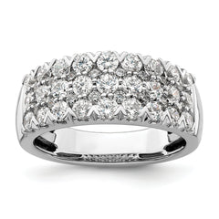 14k White Gold 1 1/2 carat Lab Grown Diamond VS/SI+ G+ Complete Triple Row Fashion Band