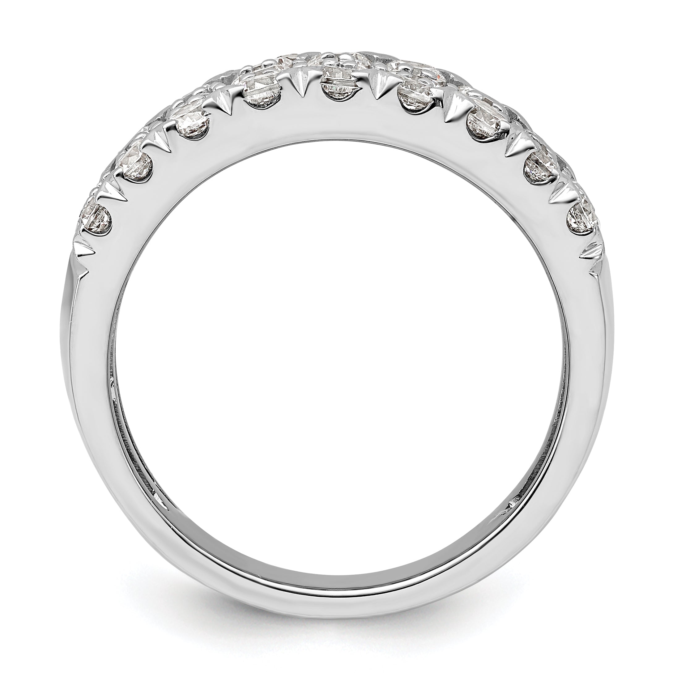 14k White Gold 2 carat Lab Grown Diamond VS/SI+ G+ Complete Triple Row Fashion Band Secondary image