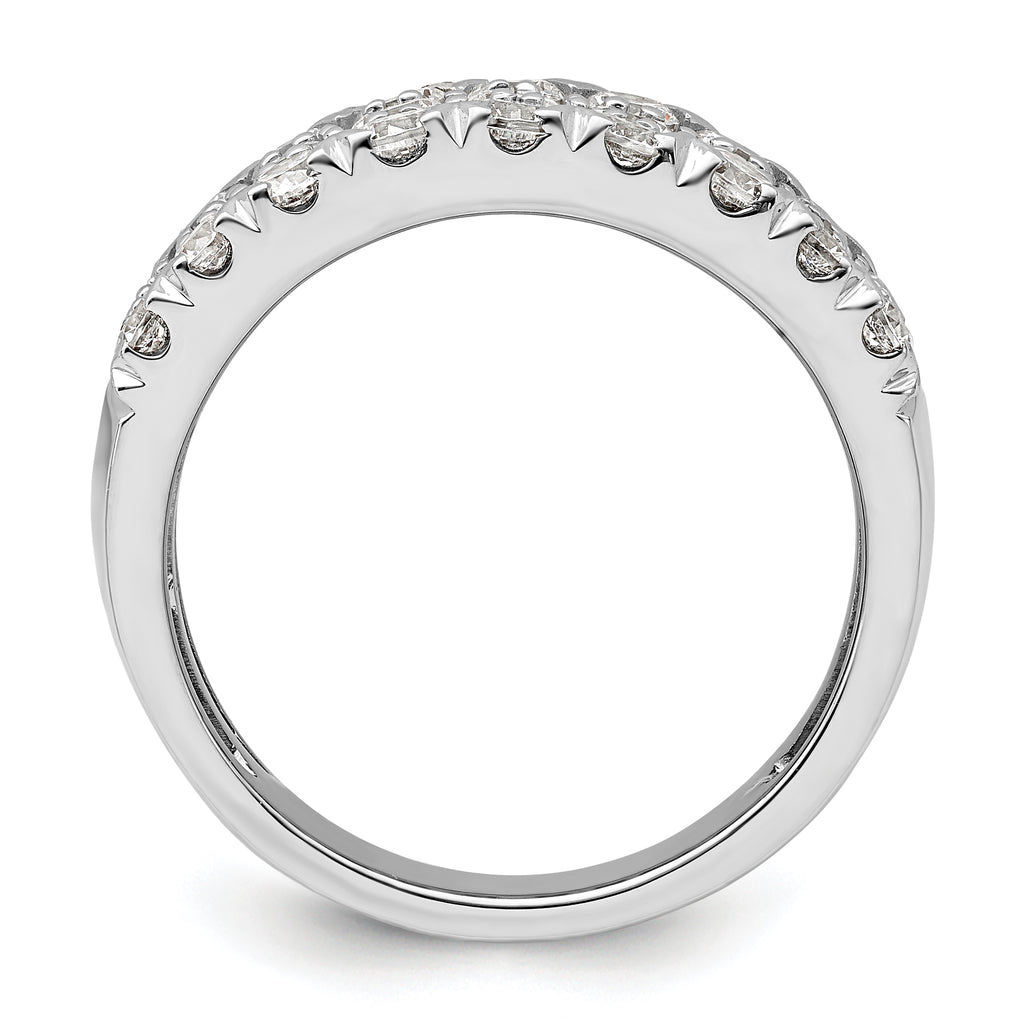 14k White Gold 2 carat Lab Grown Diamond VS/SI+ G+ Complete Triple Row Fashion Band