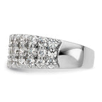 14k White Gold 2 carat Lab Grown Diamond VS/SI+ G+ Complete Triple Row Fashion Band
