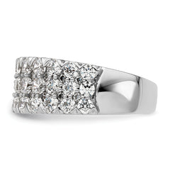 14k White Gold 2 carat Lab Grown Diamond VS/SI+ G+ Complete Triple Row Fashion Band