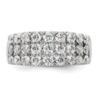 14k White Gold 2 carat Lab Grown Diamond VS/SI+ G+ Complete Triple Row Fashion Band