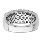 14k White Gold 2 carat Lab Grown Diamond VS/SI+ G+ Complete Triple Row Fashion Band