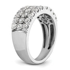 14k White Gold 2 carat Lab Grown Diamond VS/SI+ G+ Complete Triple Row Fashion Band