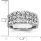 14k White Gold 2 carat Lab Grown Diamond VS/SI+ G+ Complete Triple Row Fashion Band