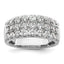 14k White Gold 2 carat Lab Grown Diamond VS/SI+ G+ Complete Triple Row Fashion Band