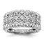 14k White Gold 3 carat Lab Grown Diamond VS/SI+ G+ Complete Triple Row Fashion Band