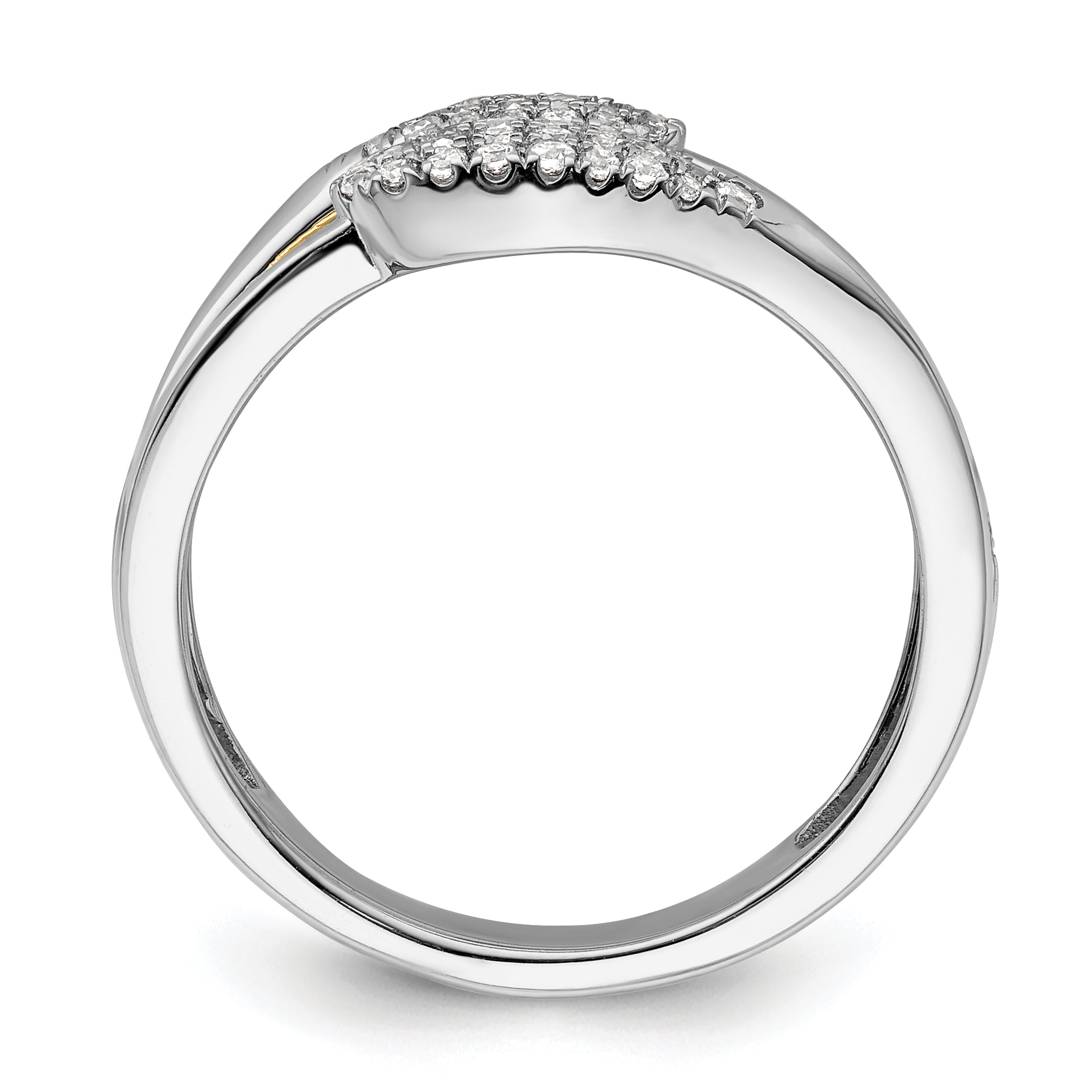14k Two-Tone 3/8 carat Lab Grown Diamond VS/SI+ G+ Complete Fashion Ring Secondary image