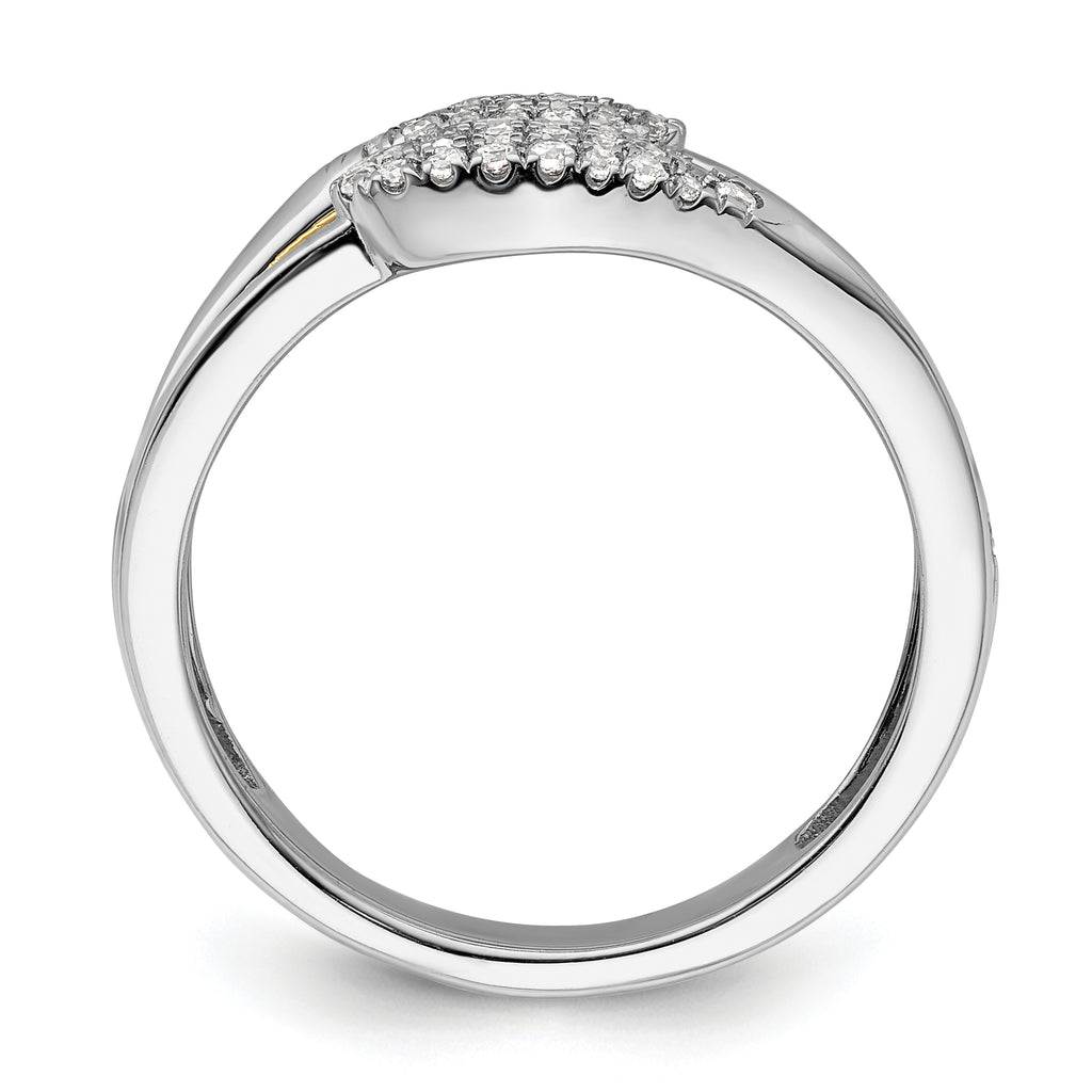 14k Two-Tone 3/8 carat Lab Grown Diamond VS/SI+ G+ Complete Fashion Ring