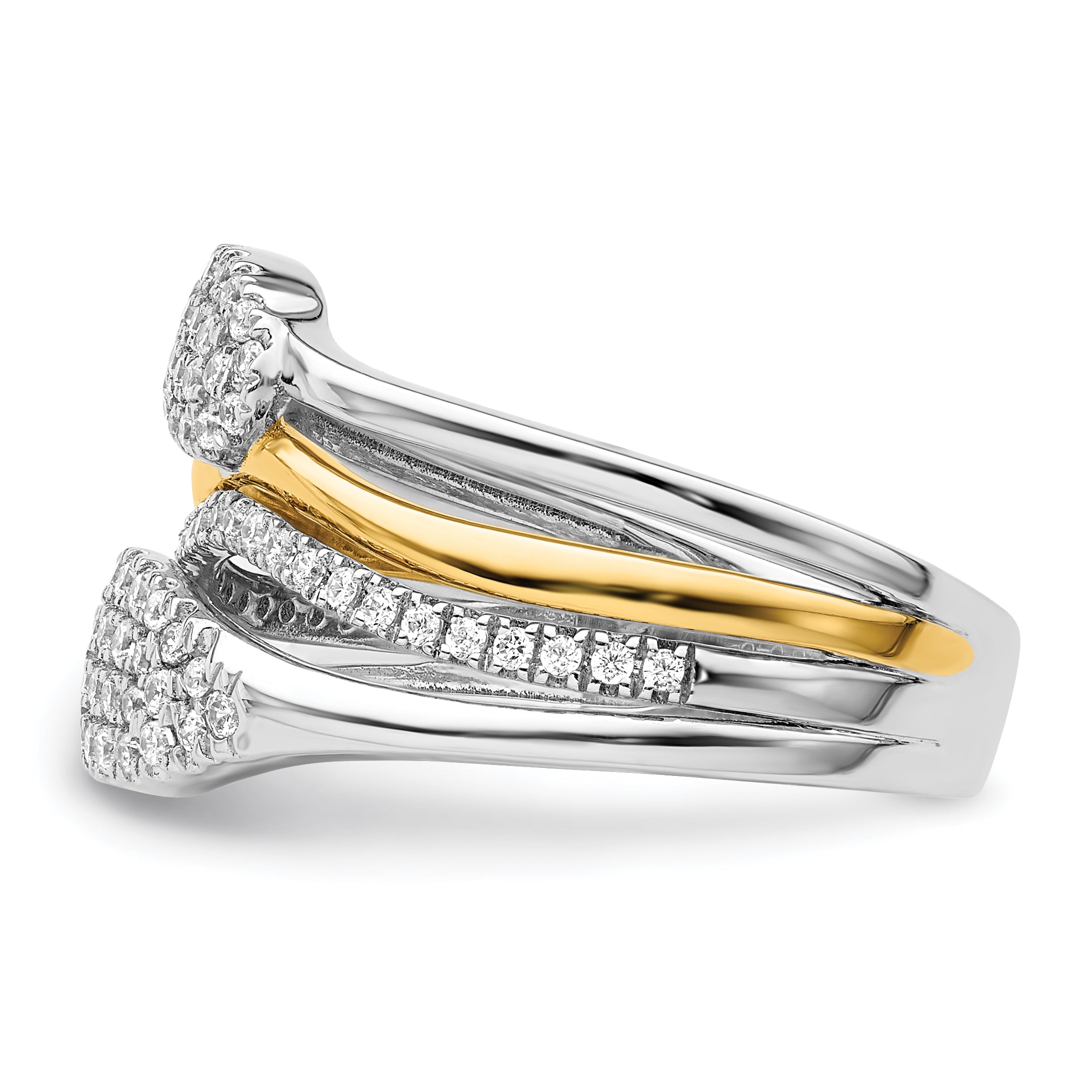 14k Two-Tone 3/8 carat Lab Grown Diamond VS/SI+ G+ Complete Fashion Ring