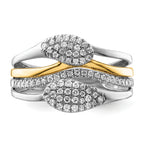 14k Two-Tone 3/8 carat Lab Grown Diamond VS/SI+ G+ Complete Fashion Ring
