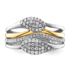 14k Two-Tone 3/8 carat Lab Grown Diamond VS/SI+ G+ Complete Fashion Ring