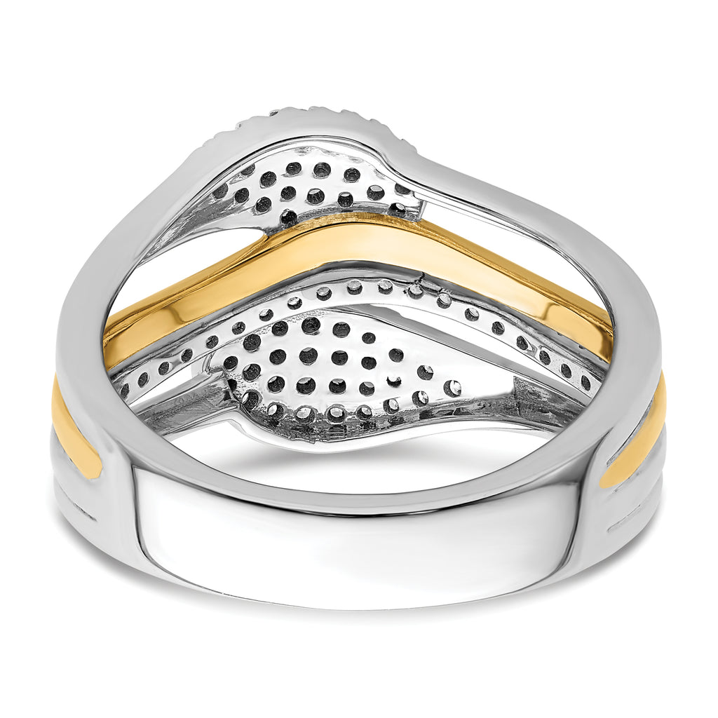 14k Two-Tone 3/8 carat Lab Grown Diamond VS/SI+ G+ Complete Fashion Ring