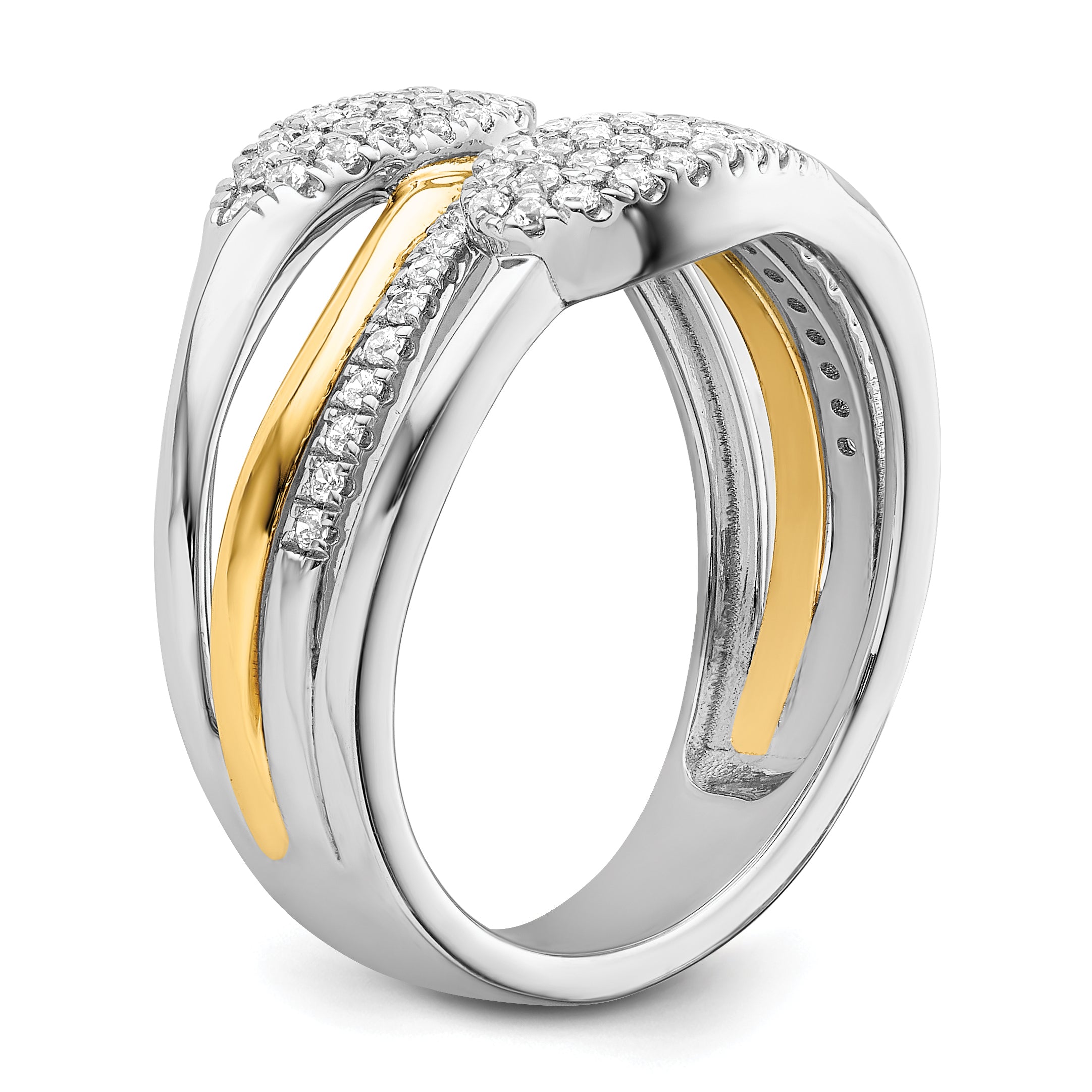 14k Two-Tone 3/8 carat Lab Grown Diamond VS/SI+ G+ Complete Fashion Ring