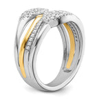 14k Two-Tone 3/8 carat Lab Grown Diamond VS/SI+ G+ Complete Fashion Ring