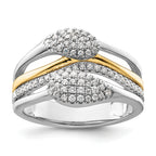 14k Two-Tone 3/8 carat Lab Grown Diamond VS/SI+ G+ Complete Fashion Ring