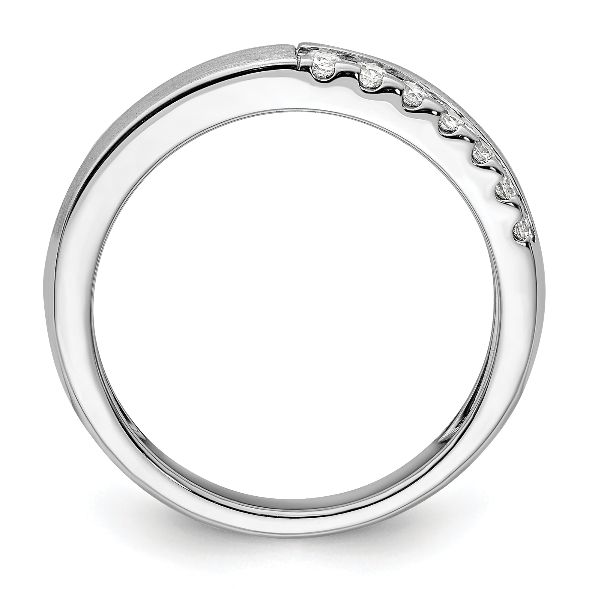 14k White Gold 3/8 carat Lab Grown Diamond VS/SI+ G+ Complete Band