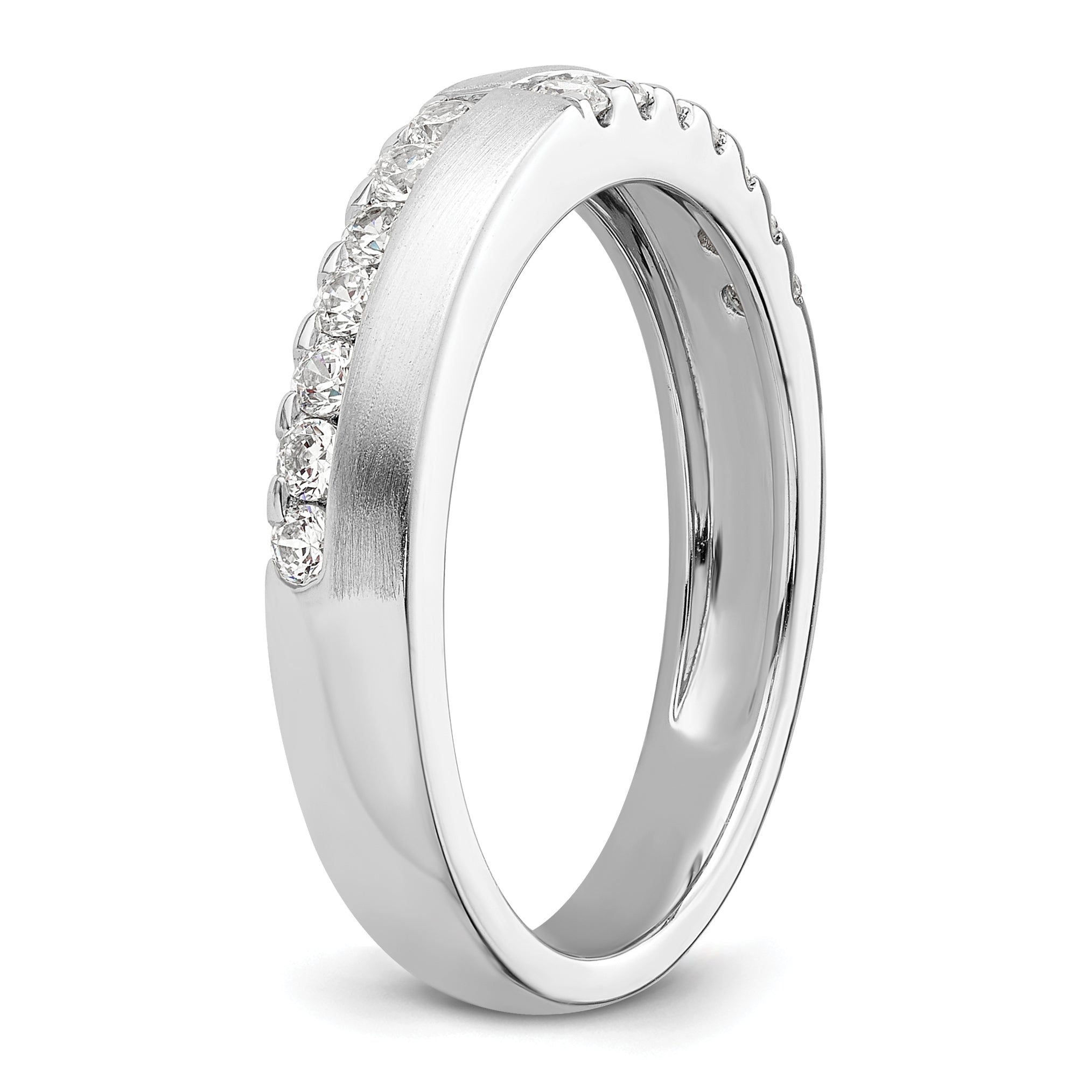 14k White Gold 3/8 carat Lab Grown Diamond VS/SI+ G+ Complete Band