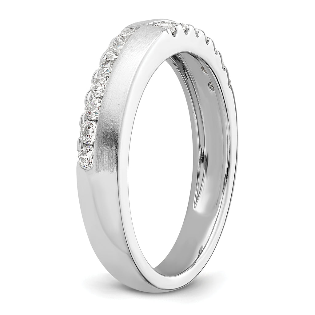 14k White Gold 3/8 carat Lab Grown Diamond VS/SI+ G+ Complete Band