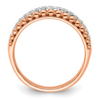 14k Two-tone Rose and White Gold 1/4 carat Lab Grown Diamond VS/SI+ G+ Complete Band