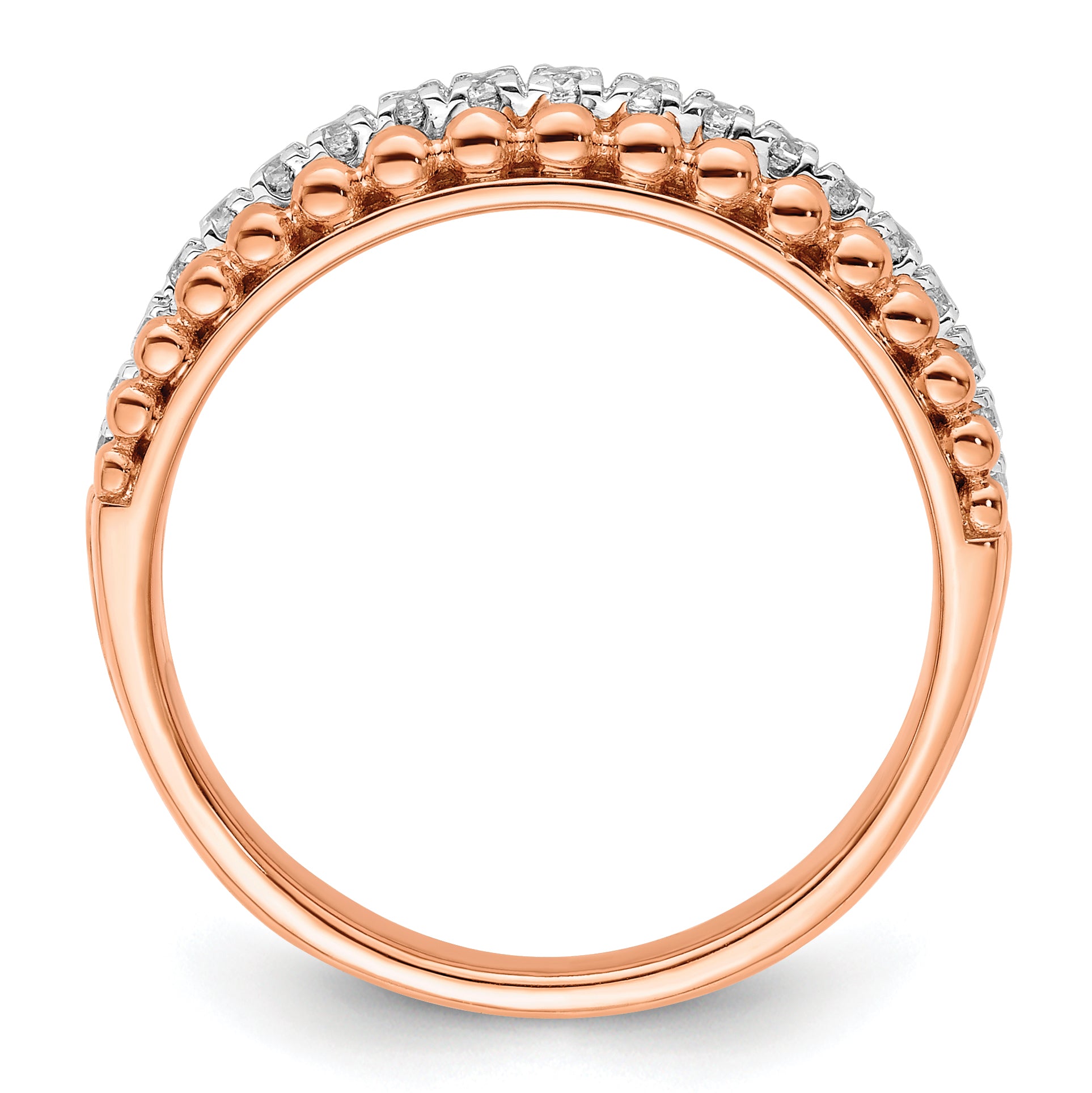 14k Two-tone Rose and White Gold 1/4 carat Lab Grown Diamond VS/SI+ G+ Complete Band