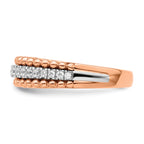 14k Two-tone Rose and White Gold 1/4 carat Lab Grown Diamond VS/SI+ G+ Complete Band