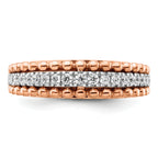 14k Two-tone Rose and White Gold 1/4 carat Lab Grown Diamond VS/SI+ G+ Complete Band