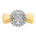 14k Two-tone 1/2 carat Lab Grown Diamond VS/SI+ G+ Complete Cluster Engagement Ring