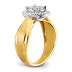 14k Two-tone 1/2 carat Lab Grown Diamond VS/SI+ G+ Complete Cluster Engagement Ring