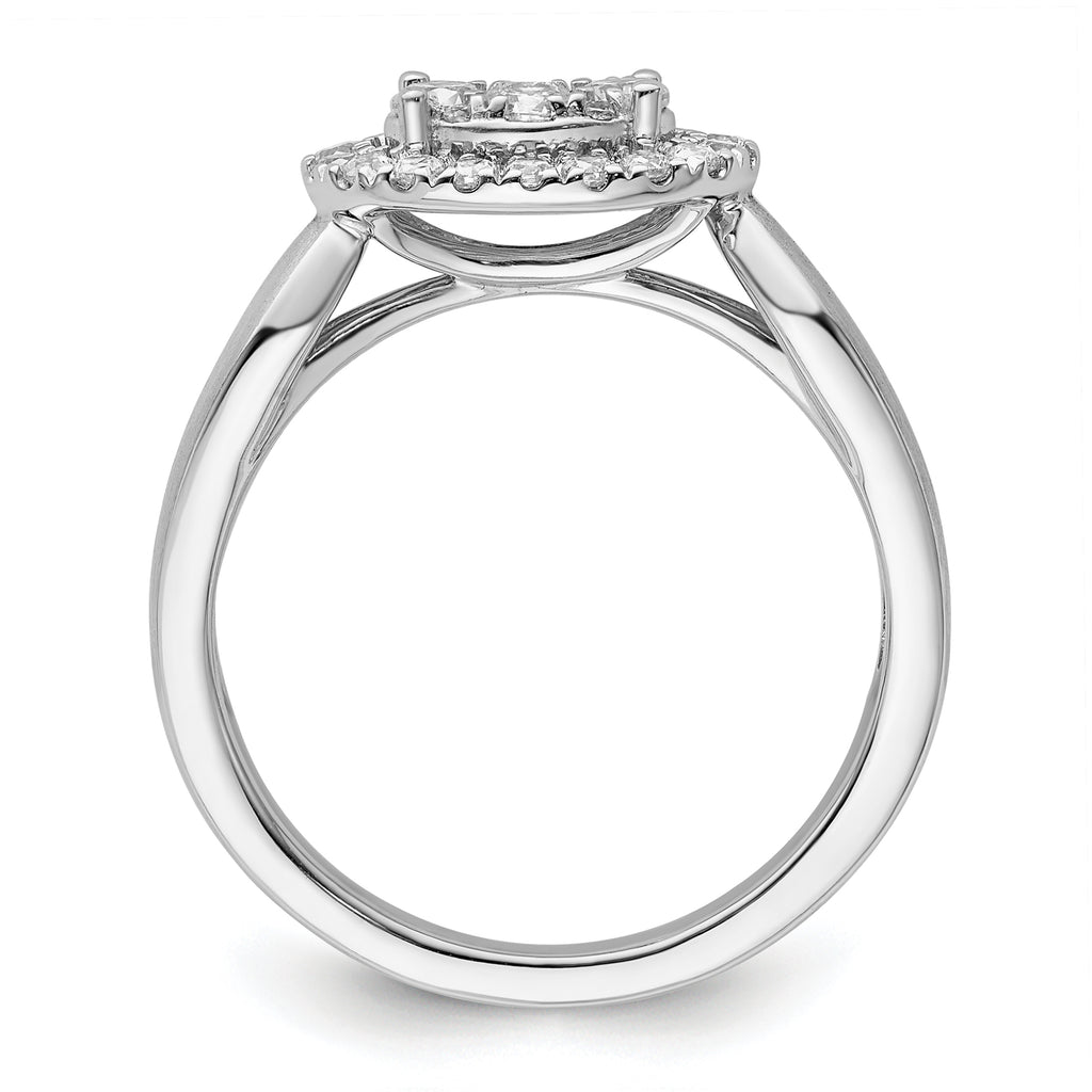 14k White Gold 1/2 carat Lab Grown Diamond VS/SI+ G+ Complete Cluster Engagement Ring