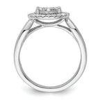 14k White Gold 1/2 carat Lab Grown Diamond VS/SI+ G+ Complete Cluster Engagement Ring