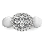14k White Gold 1/2 carat Lab Grown Diamond VS/SI+ G+ Complete Cluster Engagement Ring